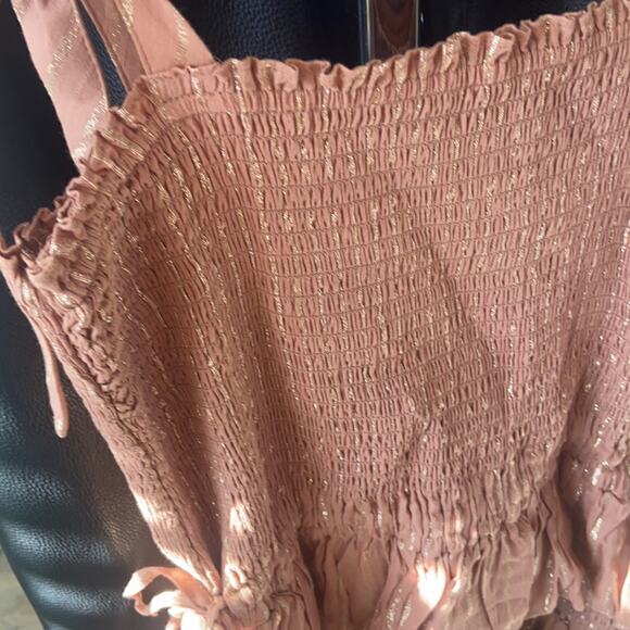 HOUSE OF HARLOW 1960 Corinne Shirted Mini Dress Desert Rose S - Picture 5 of 11